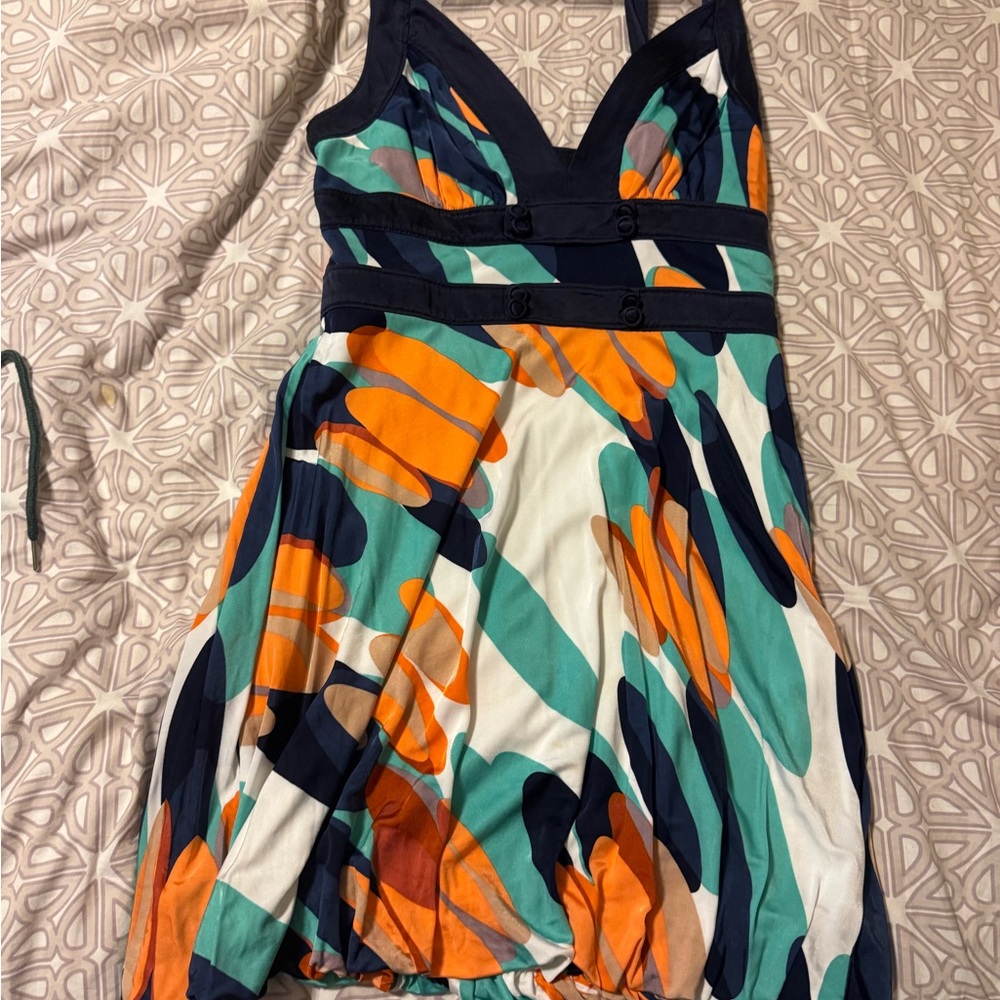 Colorful Abstract Print Women's Dress